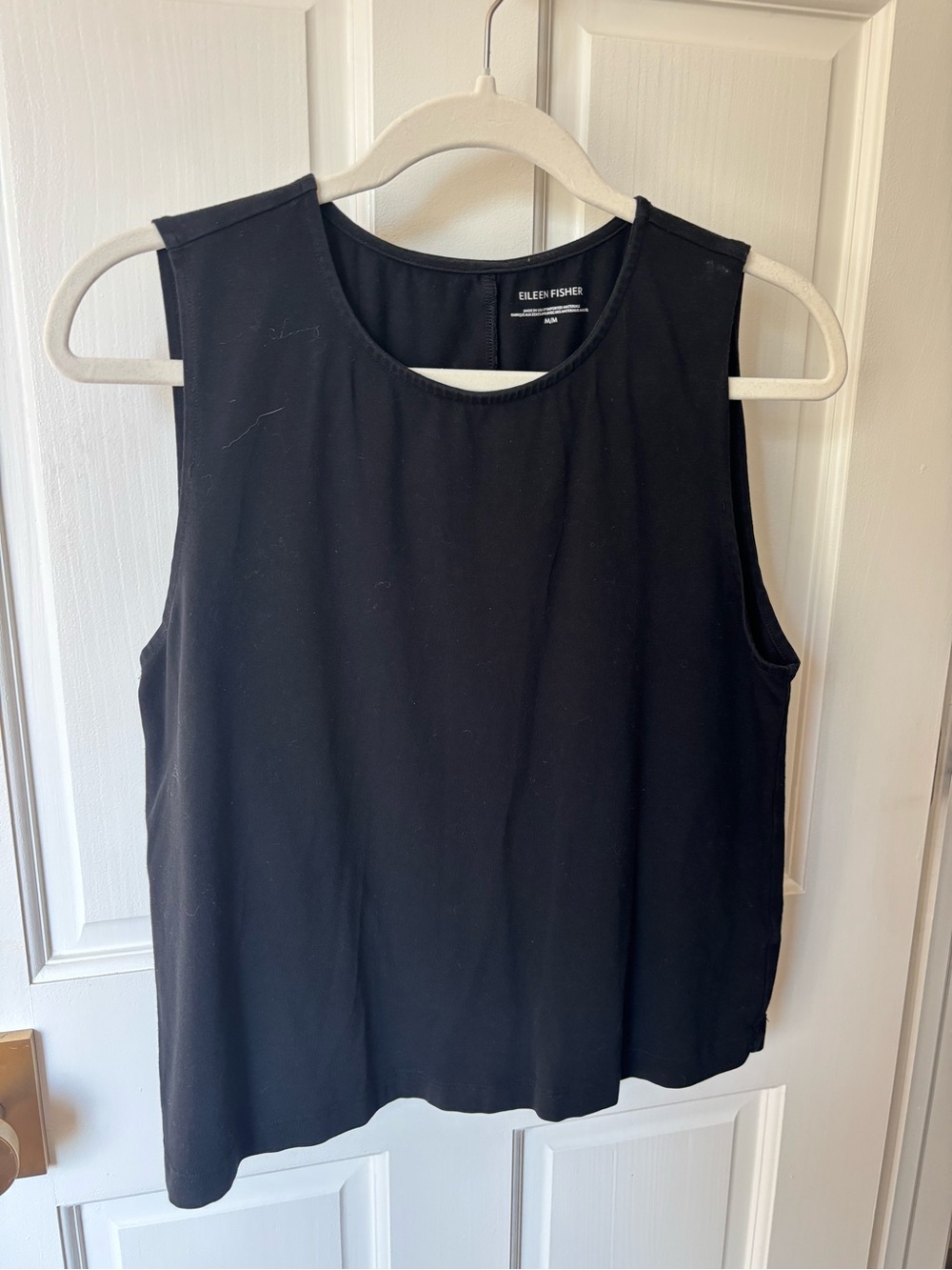 Eileen Fisher Black Sleeveless Round-Neck Tank